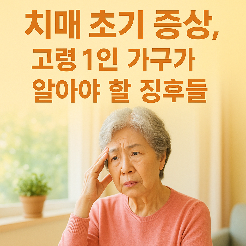 치매 초기 증상 고령 1인가구가 알아야할 징후
