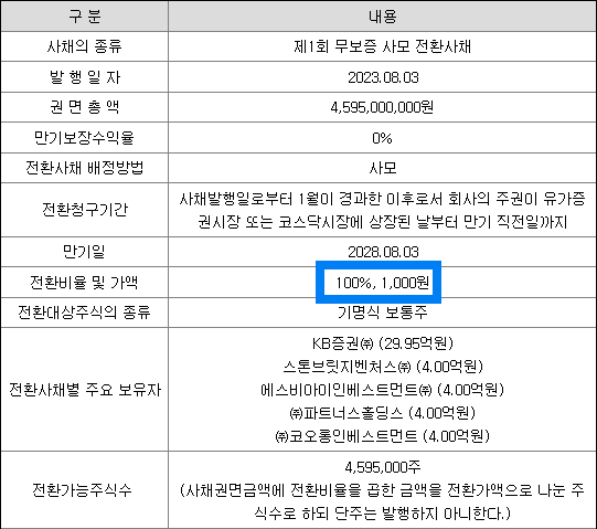 전환사채 발행현황