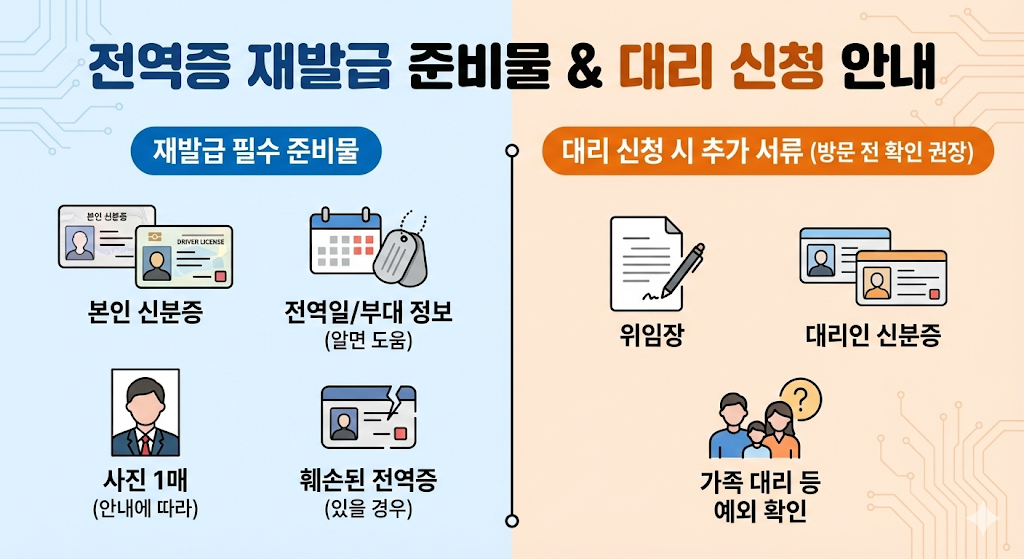 전역증 재발급 & 대리신청 시 준비물