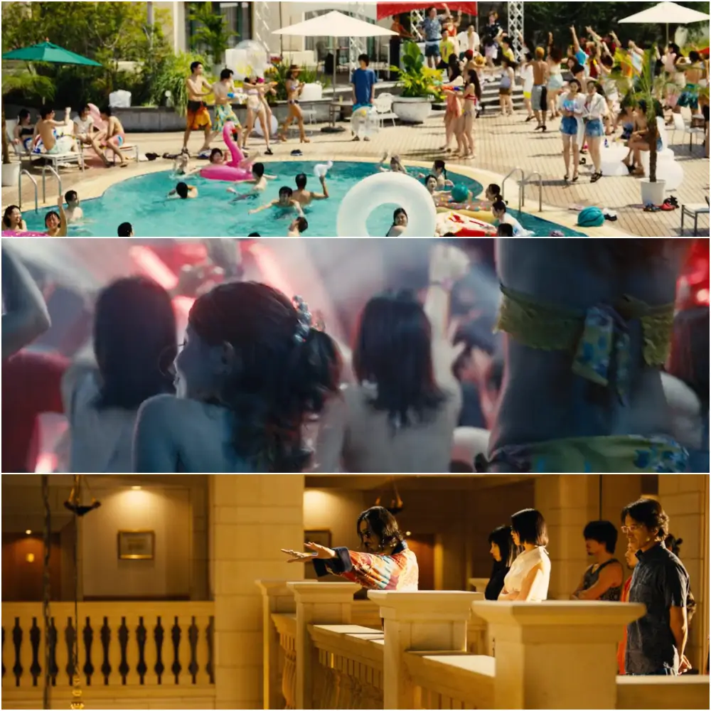 비치에서 즐기는 사람들