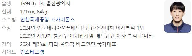 파리올림픽 배드민턴 국가대표 선수단 안세영 경기 일정, 중계