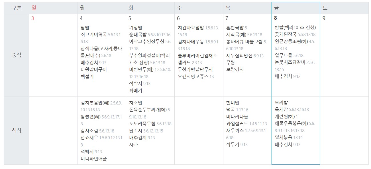 증산고_급식식단표
