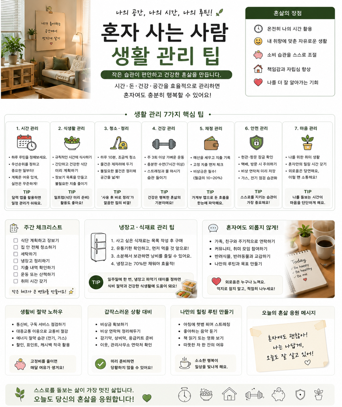 혼자 사는 사람 생활 관리 팁 관련 사진