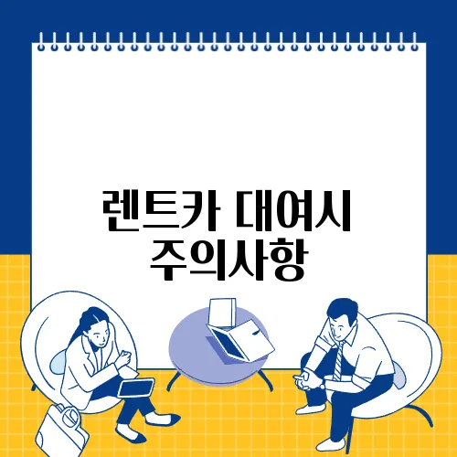 렌트카 대여시 주의사항