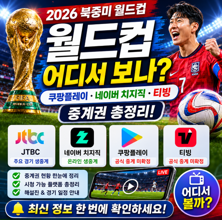 월드컵 어디서 보나? 쿠팡플레이·네이버 치지직·티빙 OTT 중계권 총정리1
