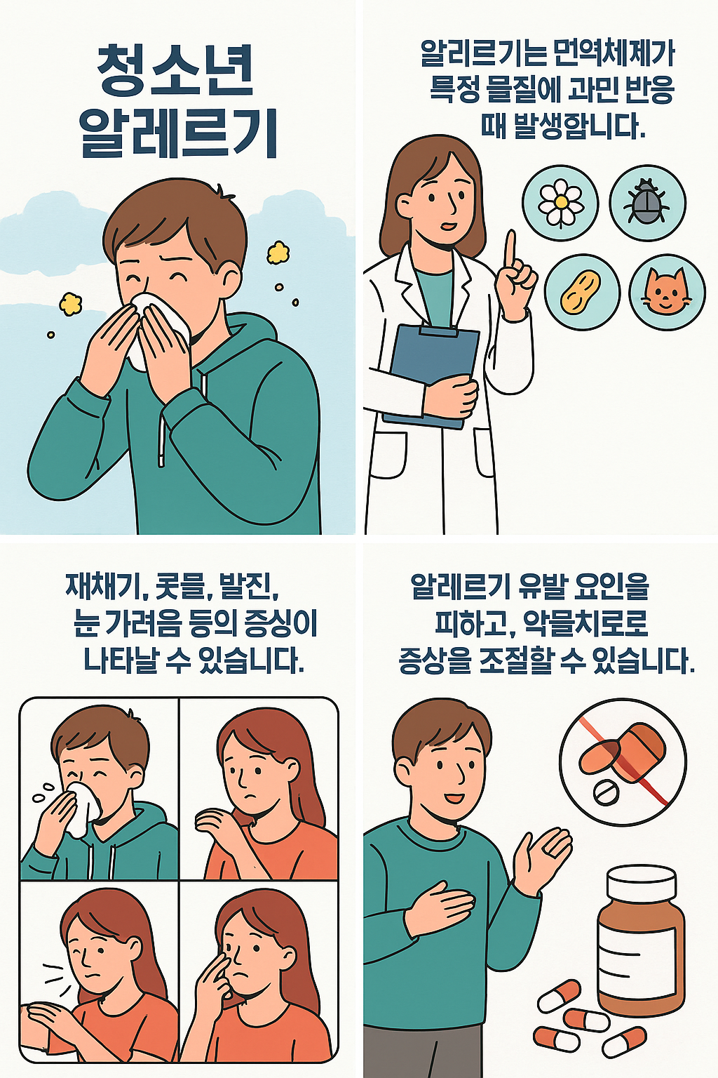 청소년기의 수면 부족과 알레르기 관련 이미지