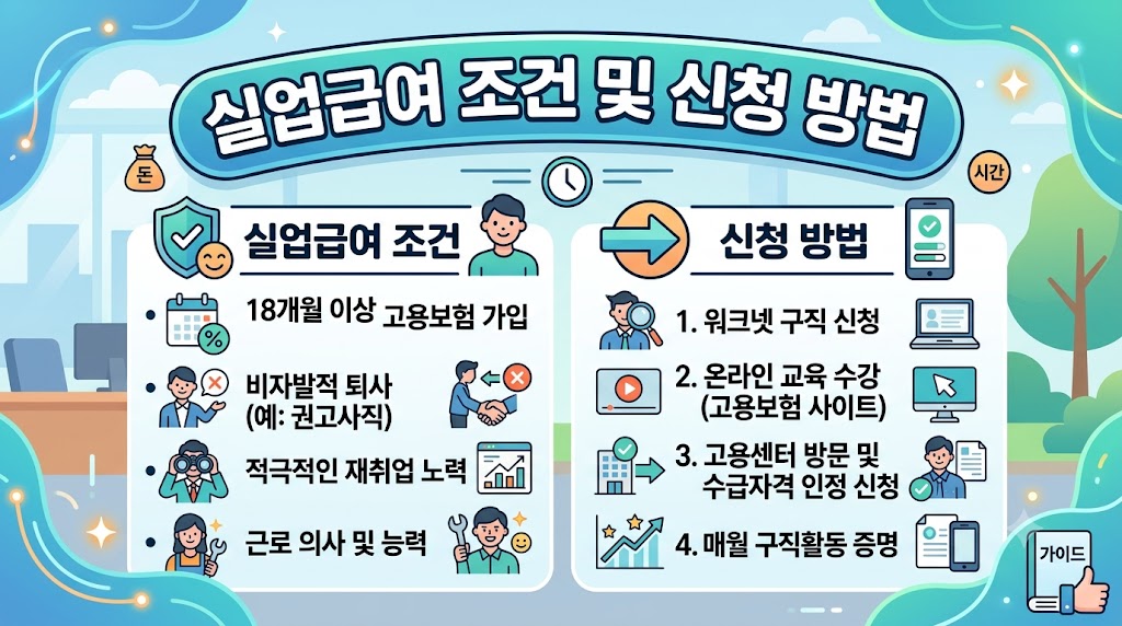 고용보험 실업급여 안내서 일러스트