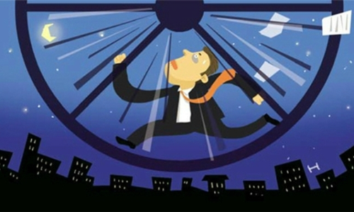 알트태그-시간에 쫓기는 직장인의 모습