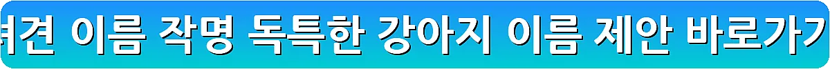 반려견 이름 작명 독특한 강아지 이름 제안_4