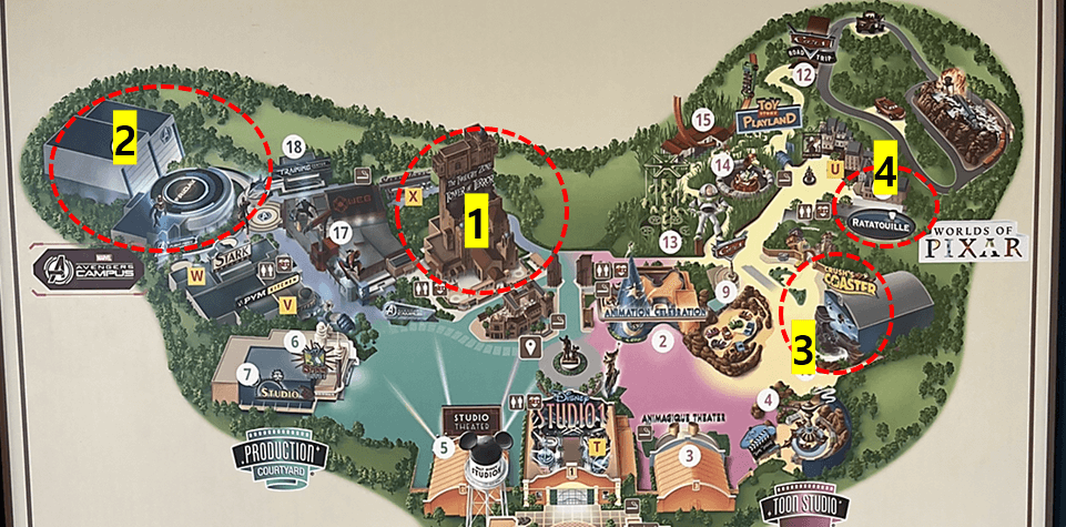 월트-디즈니-스튜디오-지도