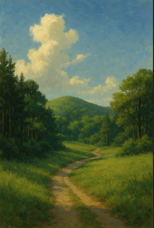 산 정상이 보이는 사진