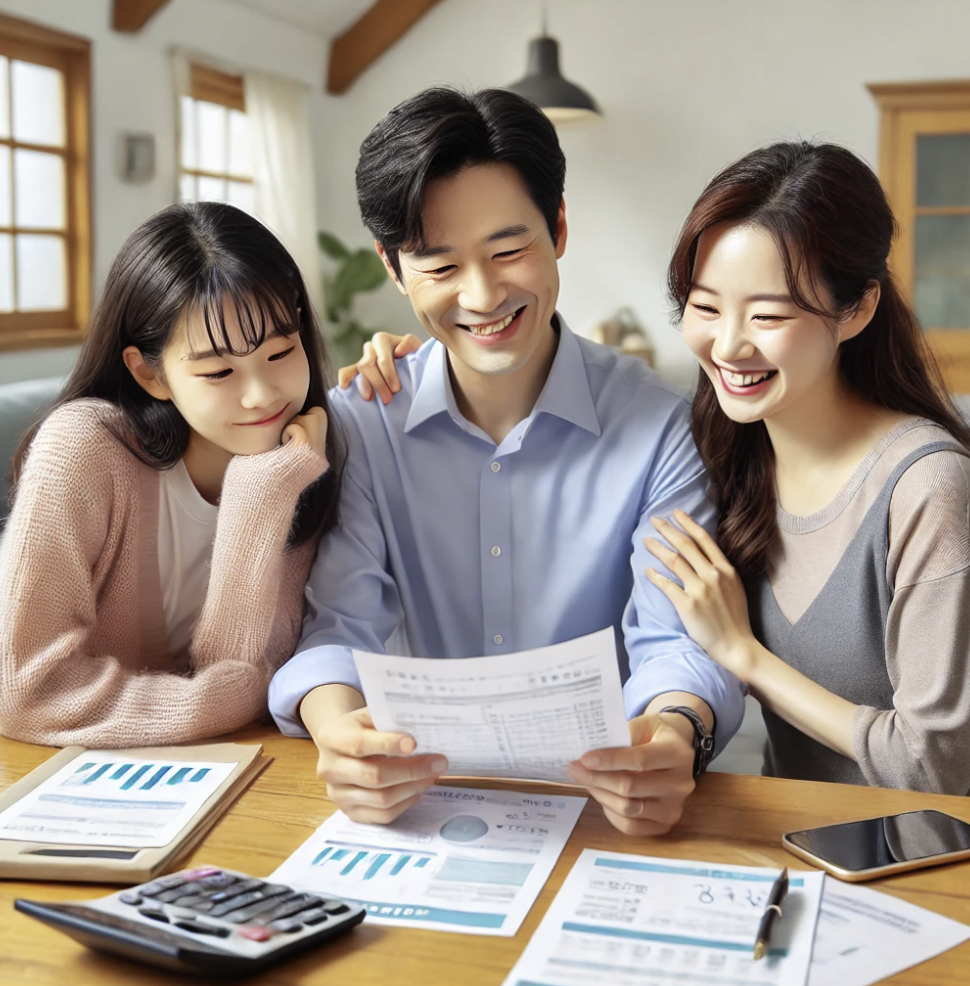 자녀의 교육비 세액공제 받는 방법을 확인하는 가족