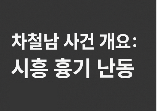 차철남 시흥 흉기 난동