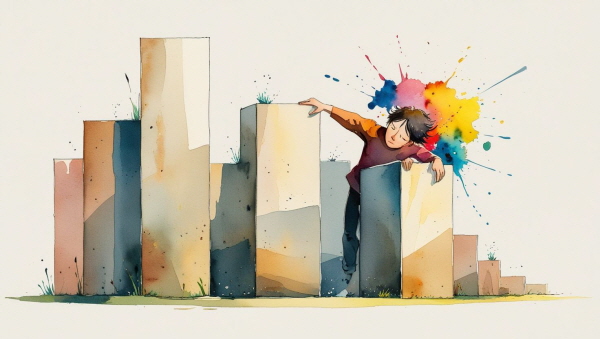 ENFP 기질의 청소년은 자유롭고 창의적이며, 자신의 감정과 생각을 자연스럽게 표현하는 경향이 있습니다. 그러나 이 자유로움이 억압되거나, 반복되는 틀에 갇힌다고 느낄 때, 극심한 불편함과 저항을 보이기도 합니다에 관한 그림