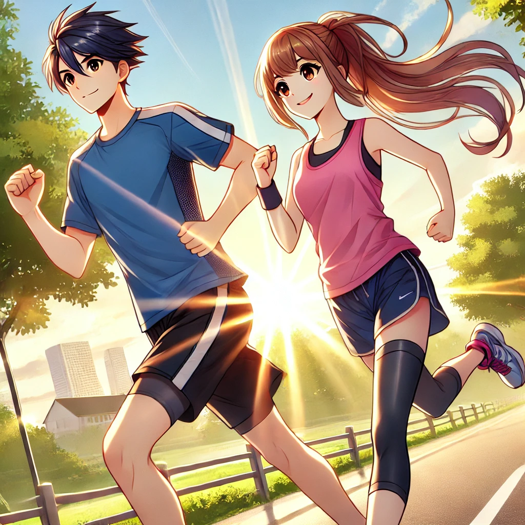 러닝하고 있는 남녀