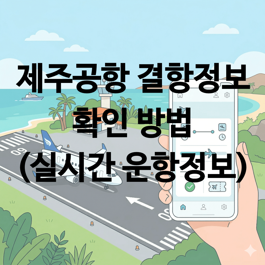 제주공항 결항정보 확인 방법 및 실시간 운항정보 확인하는 방법을 알리는 글의 썸네일