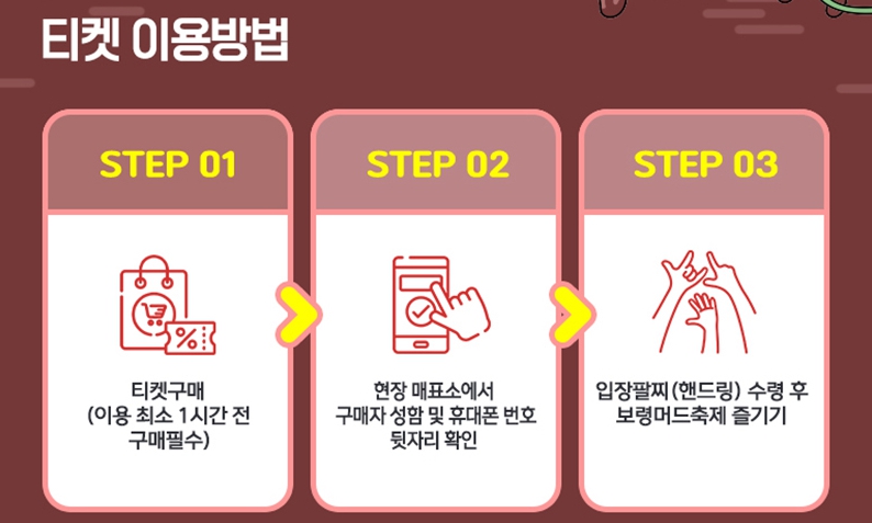 보령머드축제 티켓이용방법