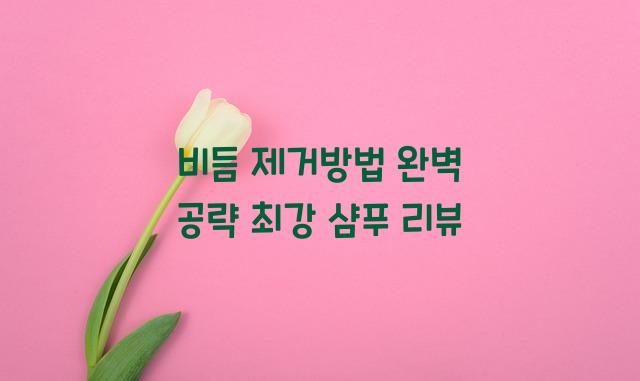 비듬 제거방법