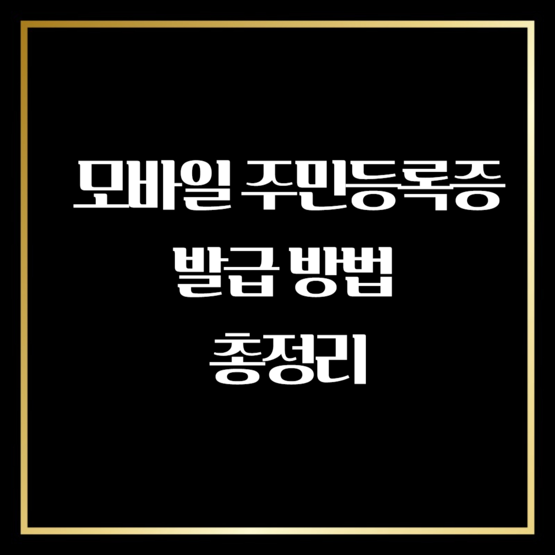 모바일 주민등록증 발급 방법