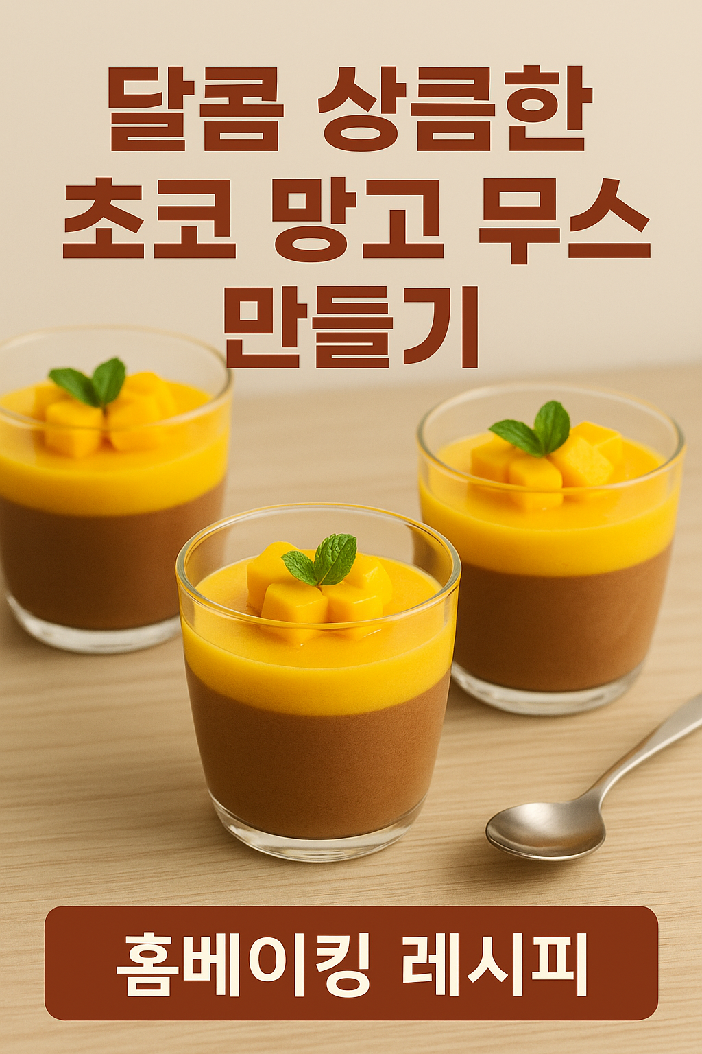 초코 망고 무스 만들기