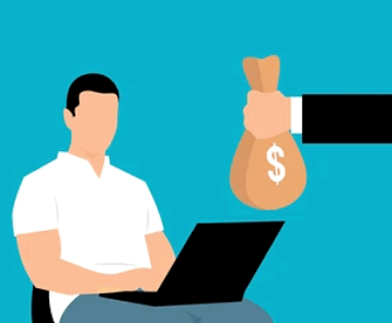 노트북을-하는-남자에게-돈을-지급하는-모습