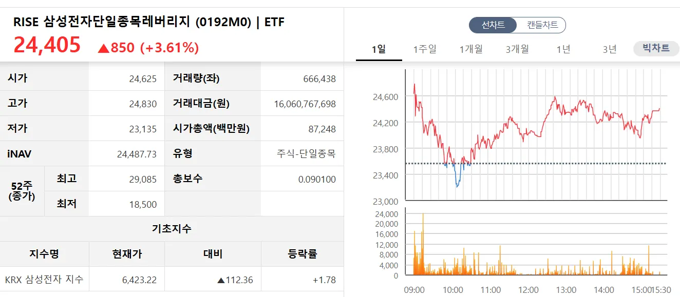 RISE 삼성전자단일종목레버리지