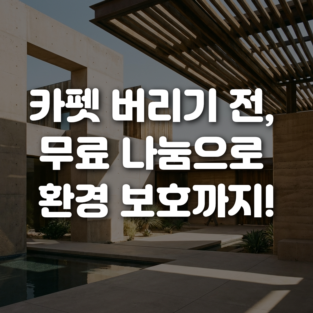 카펫 버리기 전 무료 나눔으로 환경 보호까지