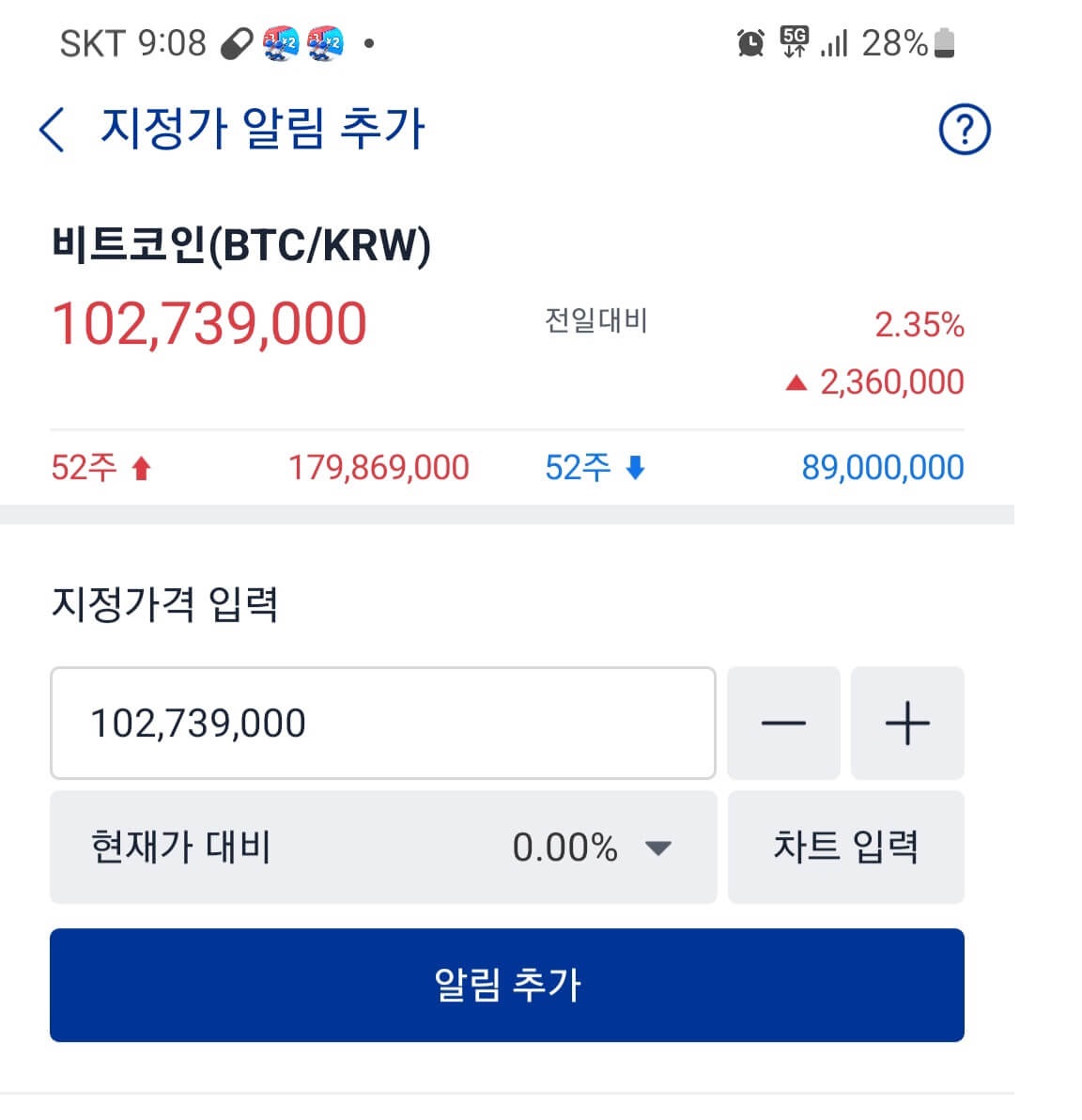 지정가 알람지정