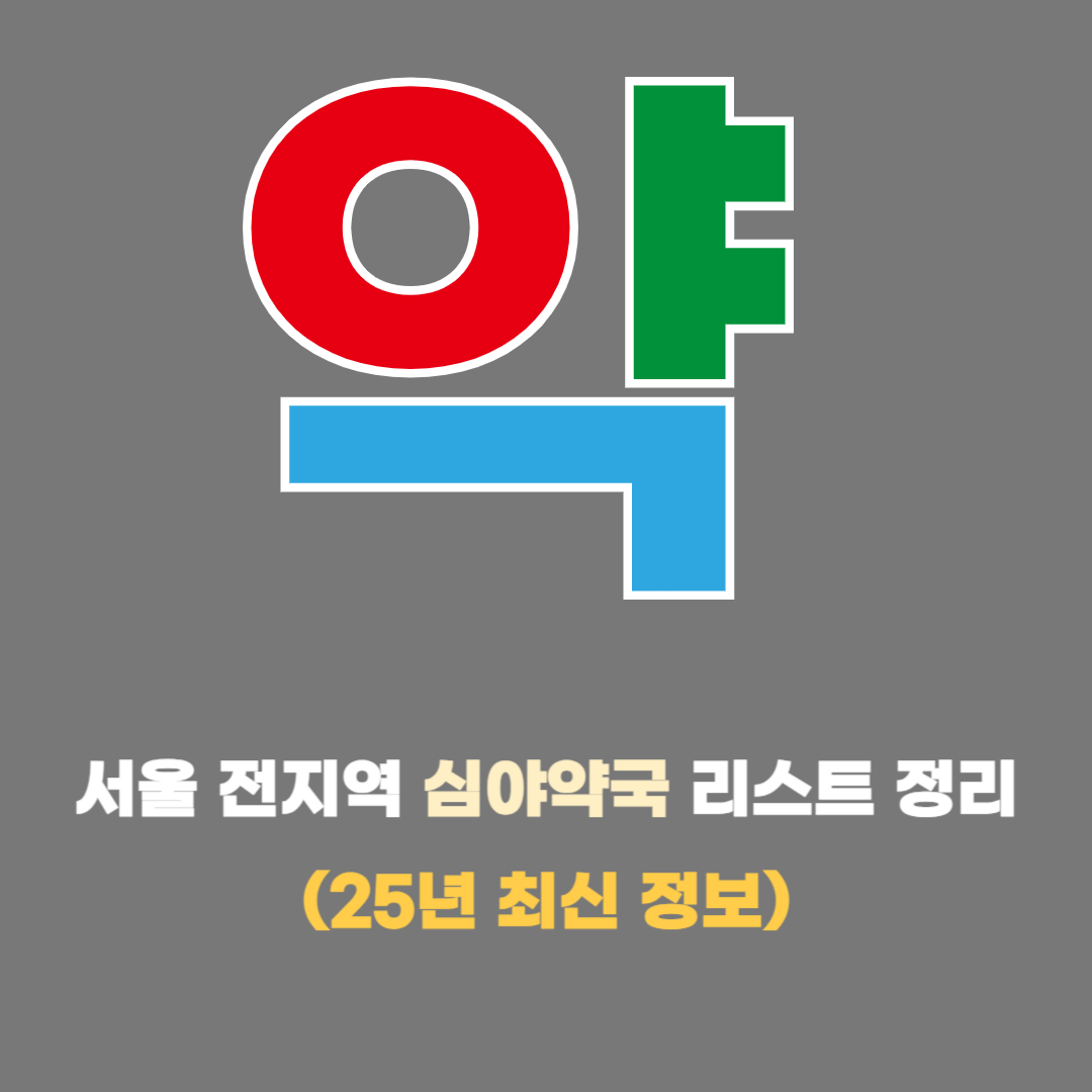 24시 약국 ❘ 서울 전지역 24시 약국(25년 최신정보) ❘ 공공심야약국