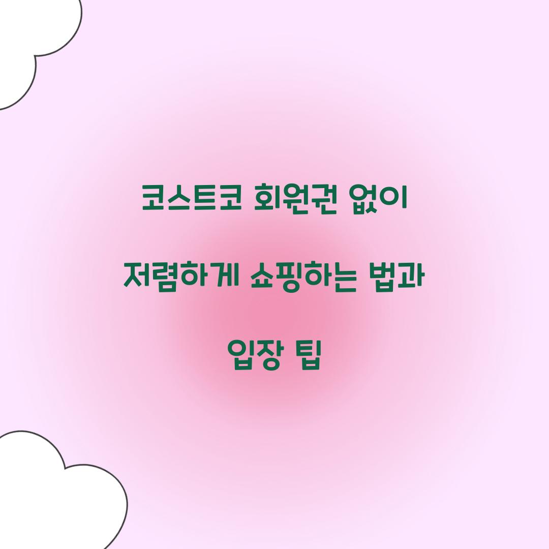 코스트코 회원권 없이