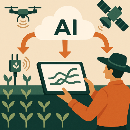 AI 재배 패턴 추천 과정을 표현한 인포그래픽