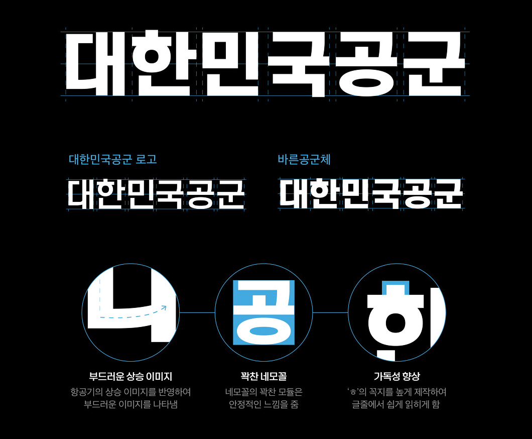 대한민국 공군 전용서체 바른공군체 - 상업용 무료폰트 다운로드