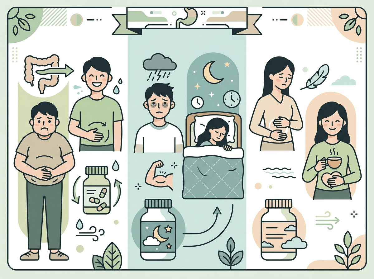 변비 수면 장 예민 기준으로 마그네슘 형태를 비교하는 인포그래픽