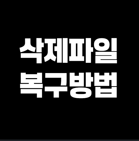 삭제 파일 복구 방법