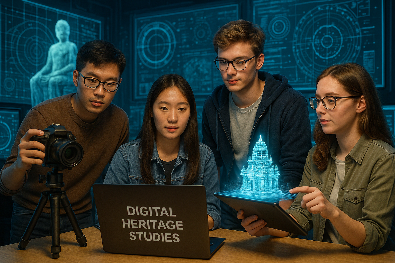 디지털문화유산학과를 전공하는 학생들의 모습