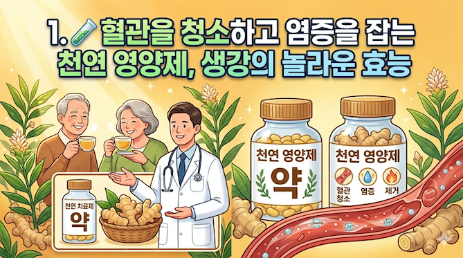 혈관을 청소하고 염증을 잡는 천연 영양제, 생강의 놀라운 효능