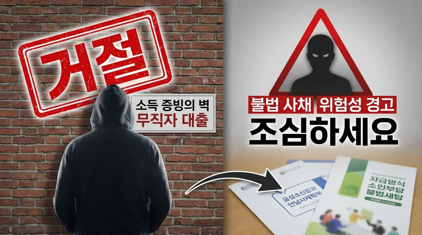 소득 증빙의 벽 무직자 대출 거절 극복 및 불법 사채 위험성 경고