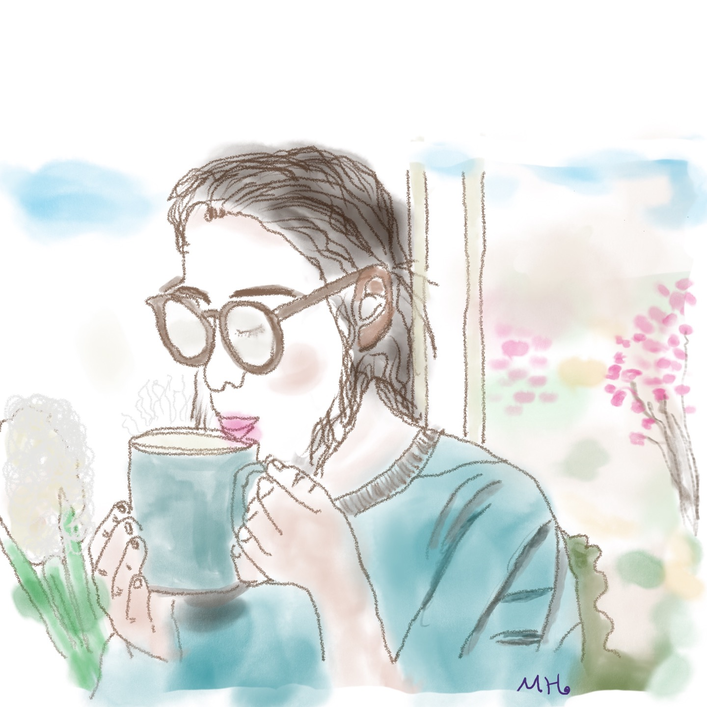 물 마시는 사진