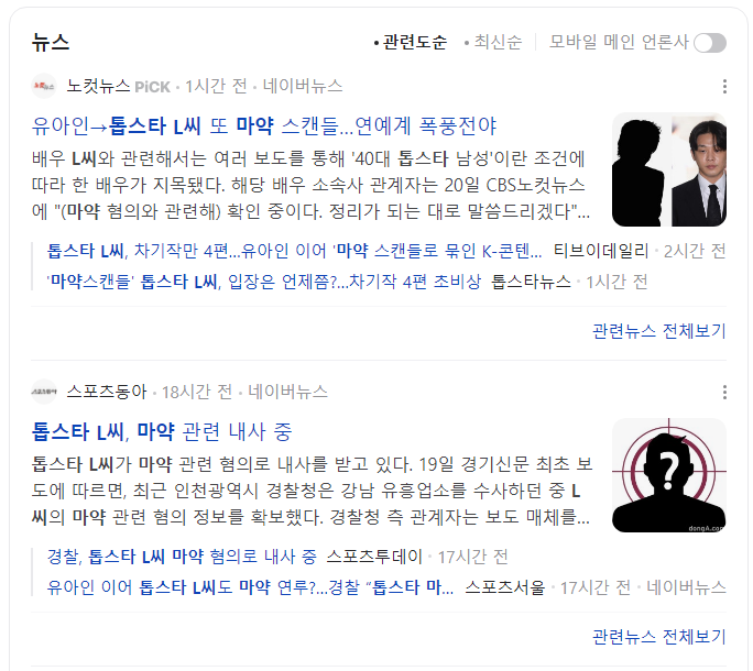 톱스타 L씨에 대한 추측 난무