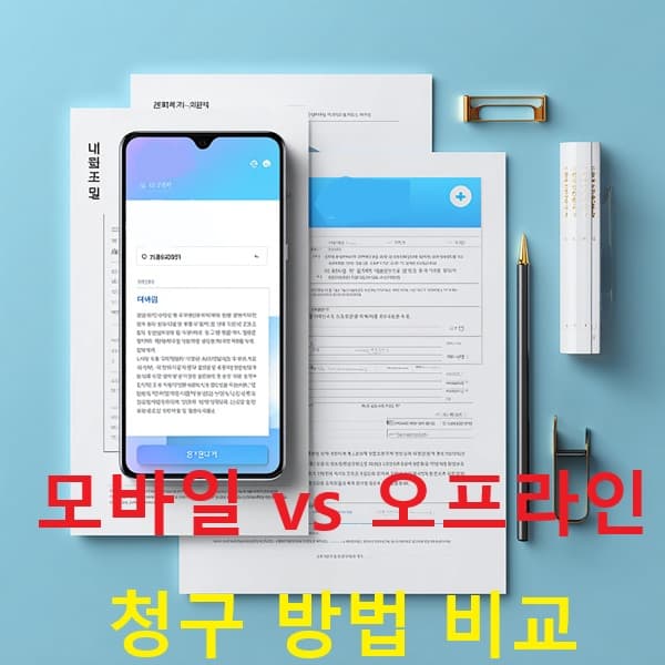 모바일 보험 청구와 오프라인 서류 청구 비교 이미지