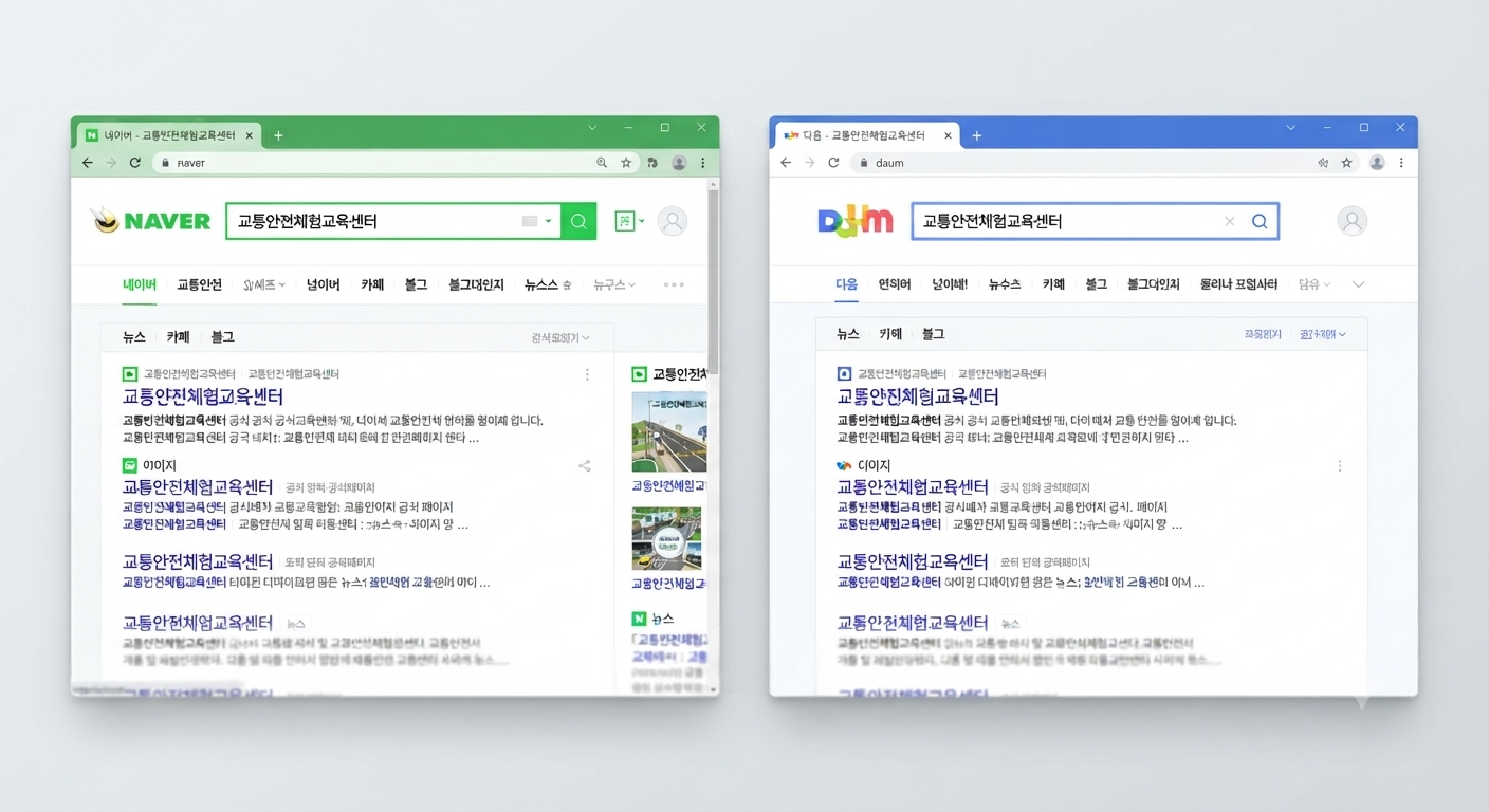 서치 창에서 "교통안전체험교육센터" 입력하기