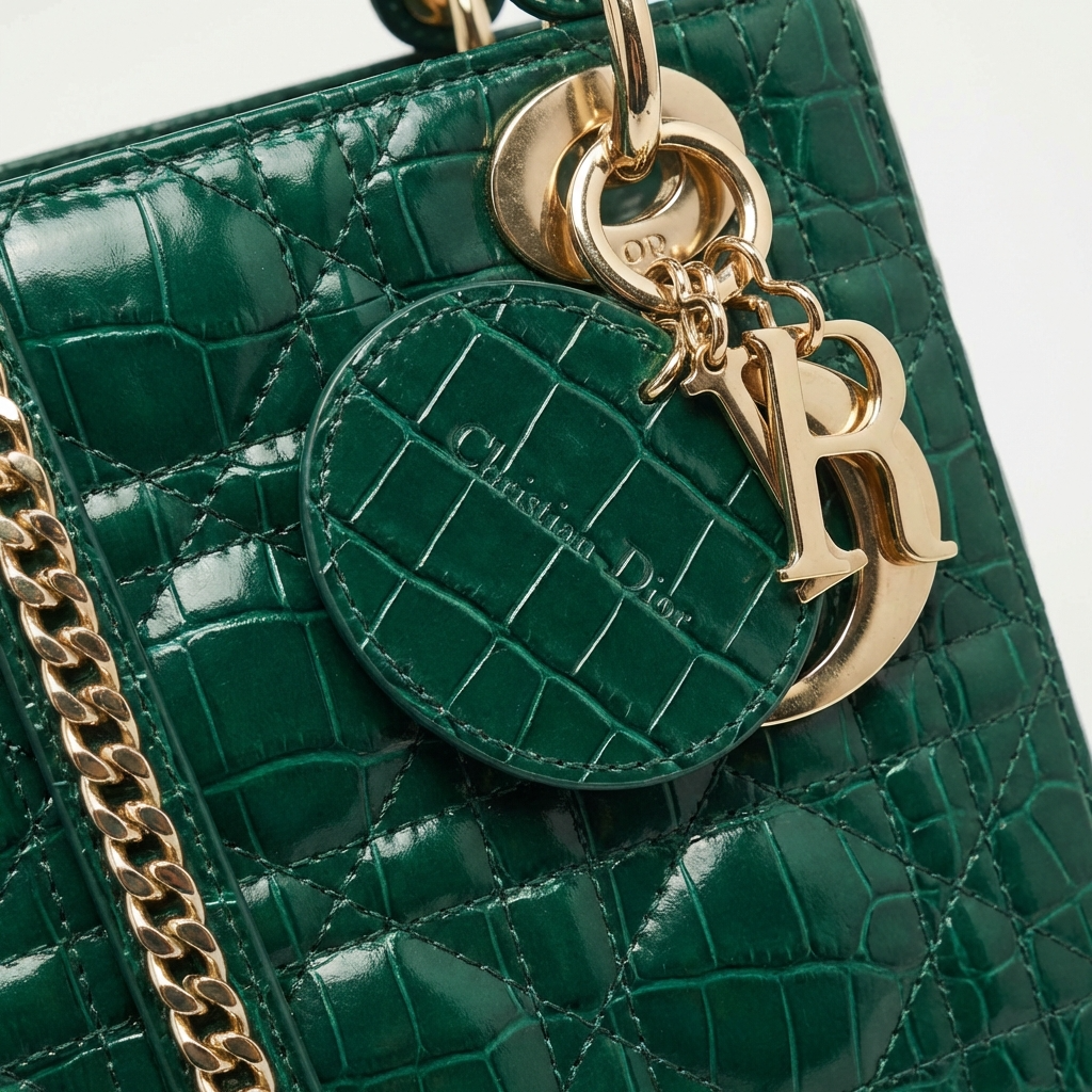 디올 레이디백 크록 엠보싱 디테일