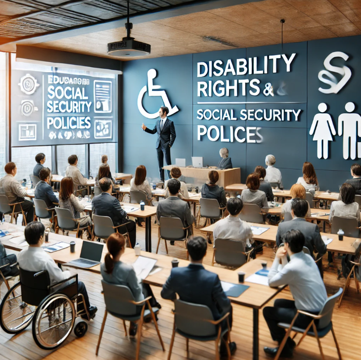 장애인 권리와 사회보장 정책에 대한 세미나가 진행되는 모습