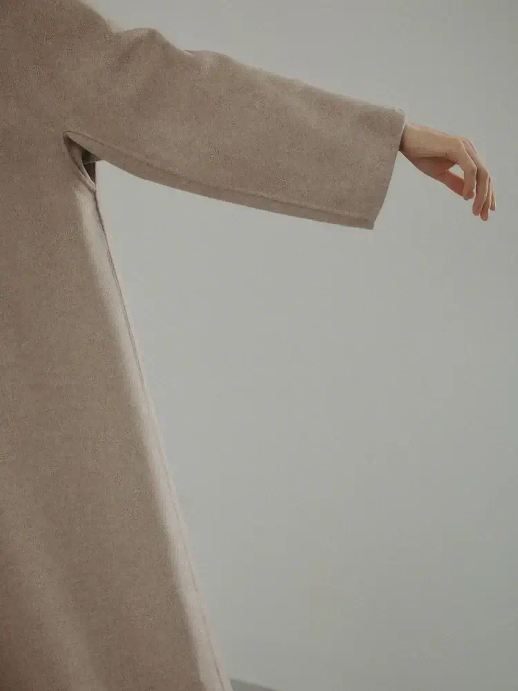 프리미엄 캐시미어 A라인 코트 베이지 소매