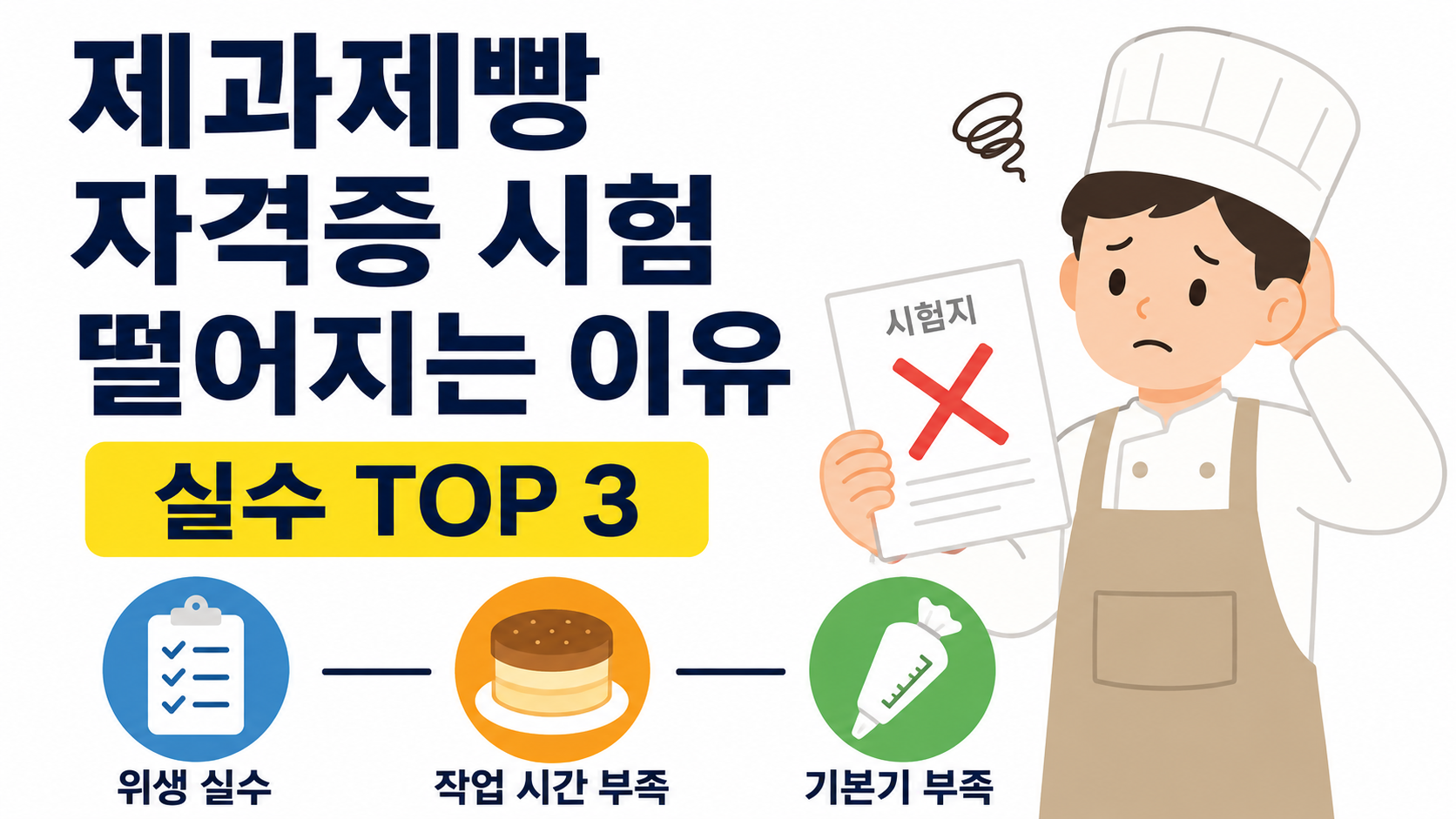 제과제빵 자격증 시험 떨어지는 이유 설명 이미지