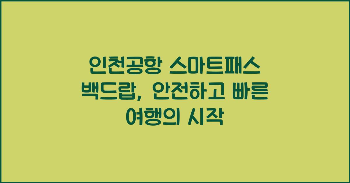 인천공항 스마트패스 백드랍