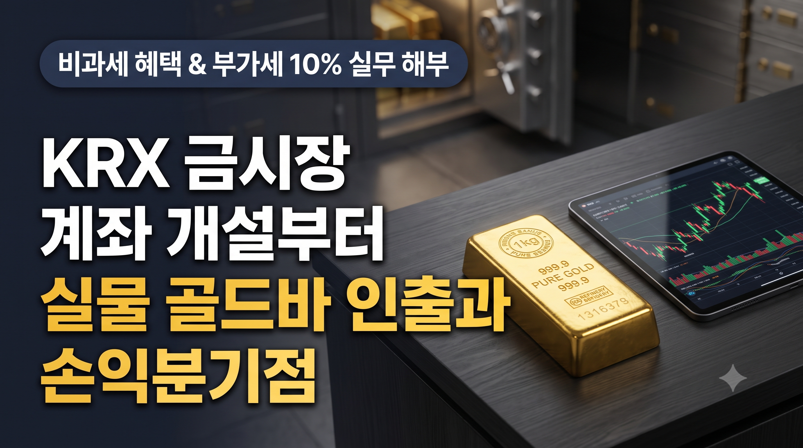 한국거래소 KRX 금시장 전용 증권사 계좌 개설 및 실물 골드바 인출 절차와 부가가치세 손익분기점 분석 안내