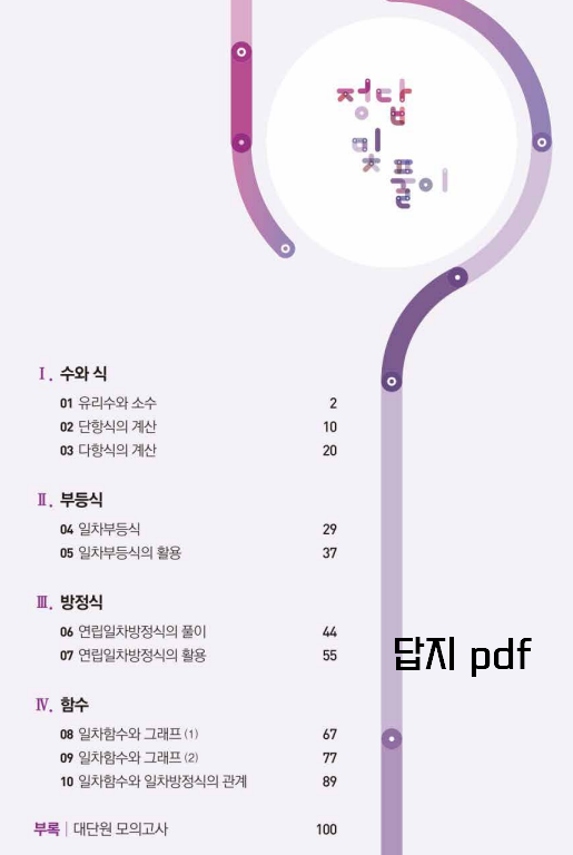 라이트쎈 2-1 목차