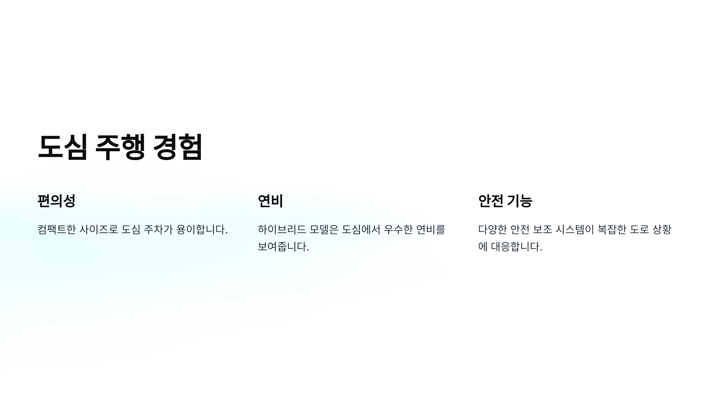 도심 주행 경험