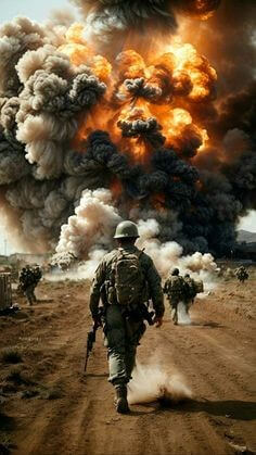 저-멀리-핵-폭탄처럼-폭발이-일어나도-한발-한발-걸어서-진격하는-병사들